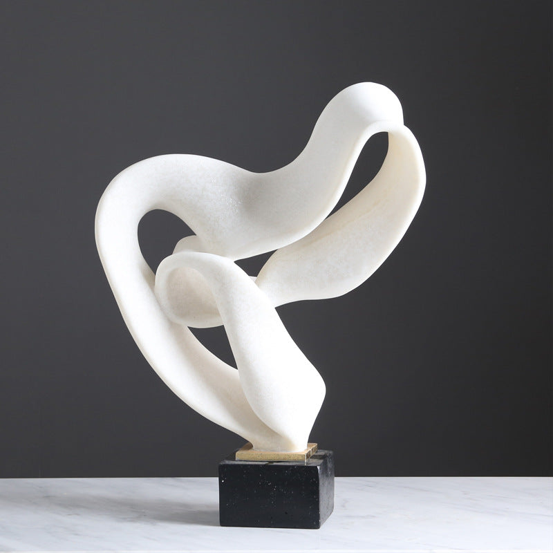 Creative Modern Abstract White Streamer Sculpture - HOUSYE