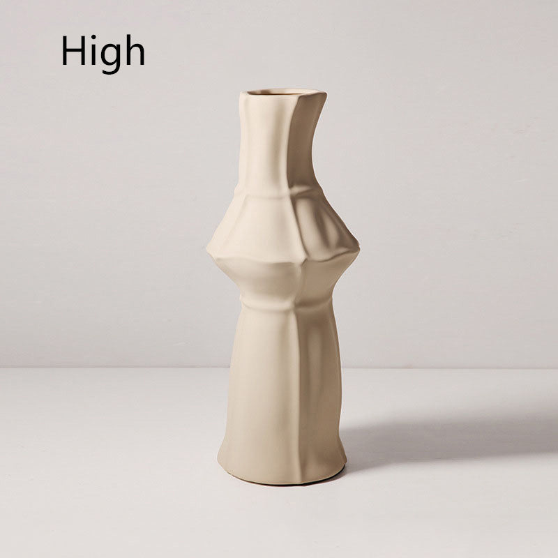 Simple Ceramic Vase In Morandi - HOUSYE