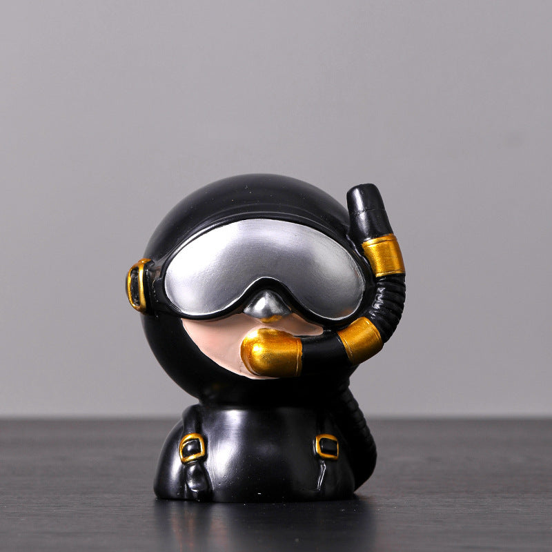 Cute Black Resin Diver Art Craft - HOUSYE