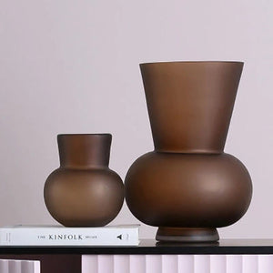 Brown Glass Vase - HOUSYE