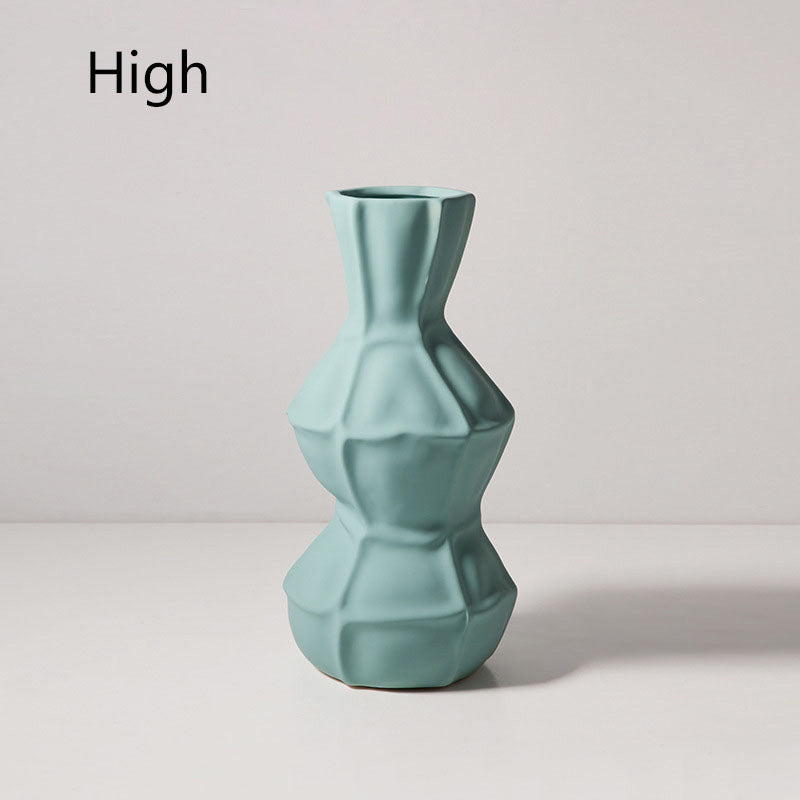 Simple Ceramic Vase In Morandi - HOUSYE