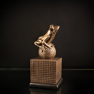 Golden Frog Sculpture Bookends - HOUSYE