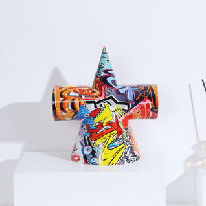 Geometric Cylinder Colorful Resin Statue - HOUSYE