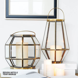 Modern Glass Metal Lantern Candle Holder - HOUSYE