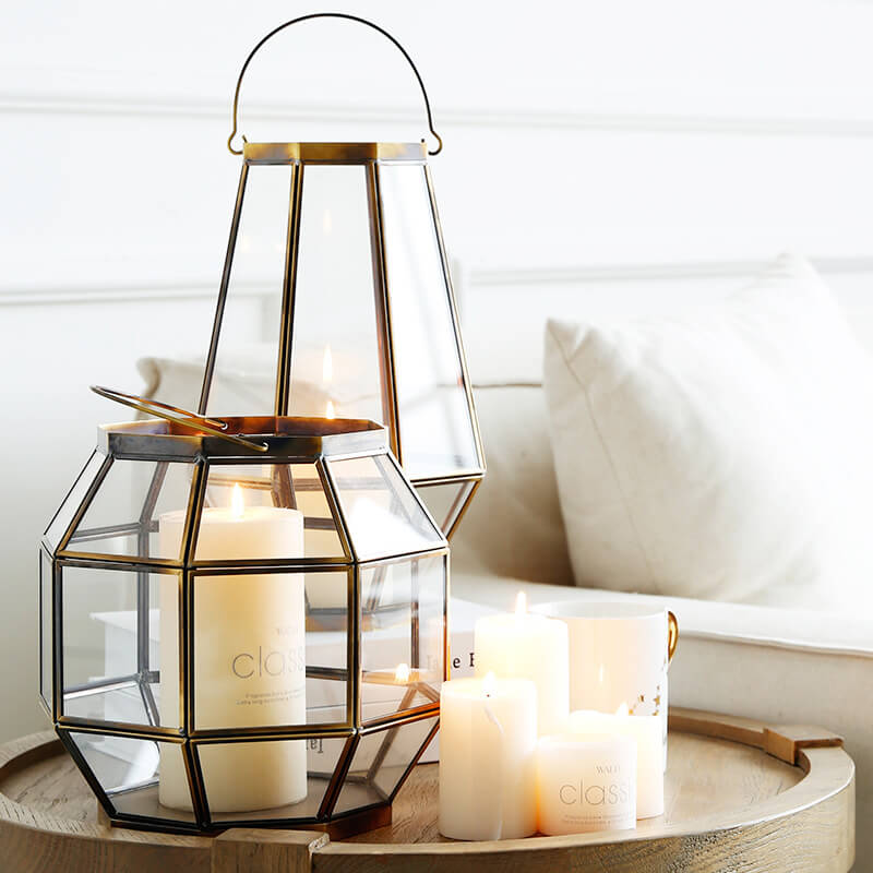 Modern Glass Metal Lantern Candle Holder - HOUSYE