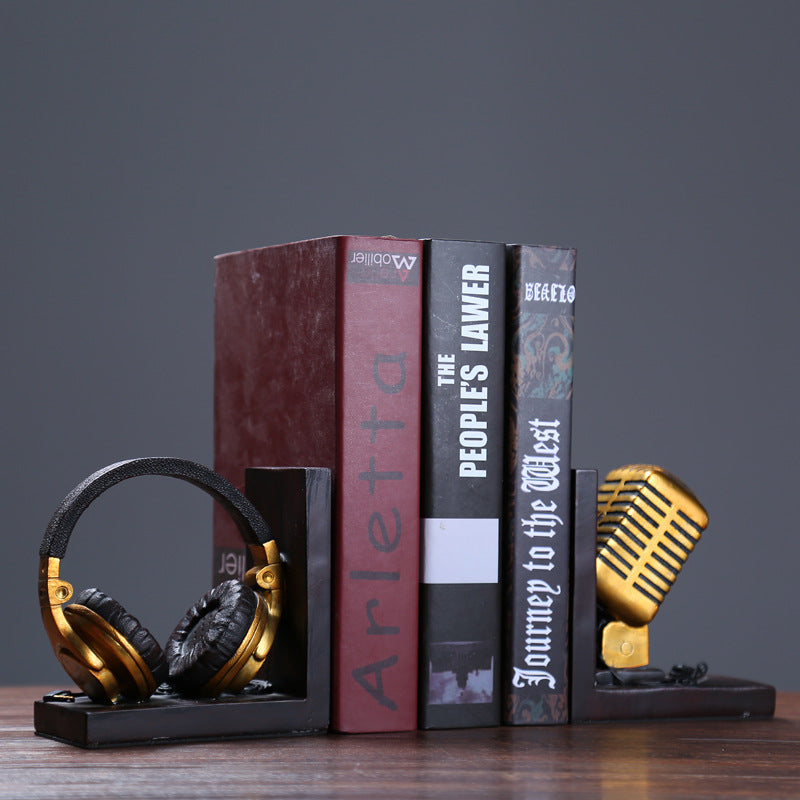 Microphone & Headset Sculpture Bookends - HOUSYE