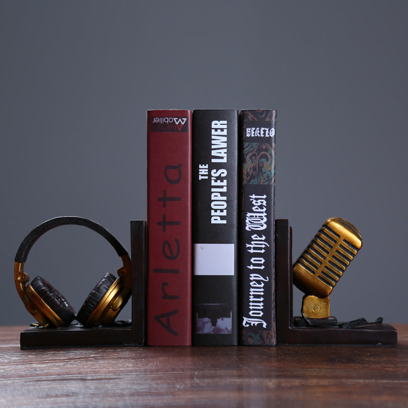 Microphone & Headset Sculpture Bookends - HOUSYE