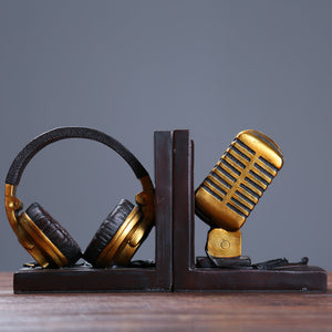 Microphone & Headset Sculpture Bookends - HOUSYE