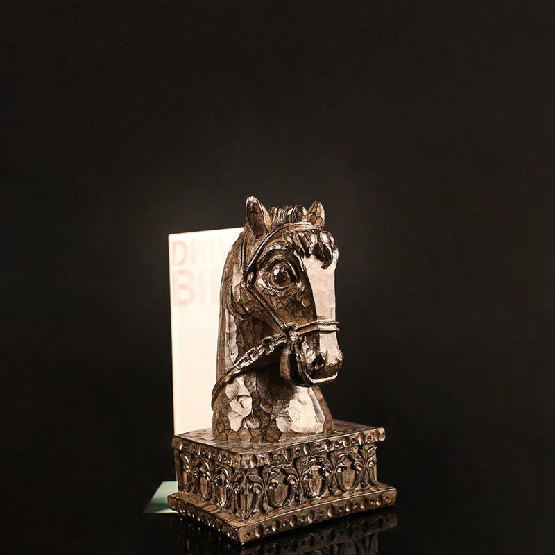 Golden Horse Head Sculpture Bookends - HOUSYE