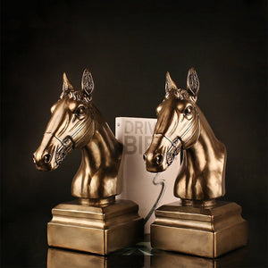 Horse Head Sculpture Bookends - HOUSYE