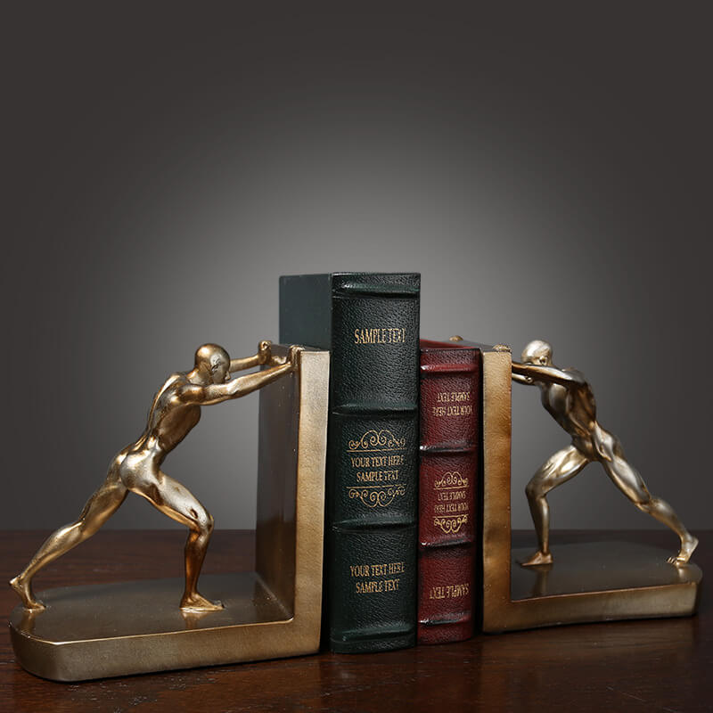 Golden People Sculpture Bookends Set - HOUSYE