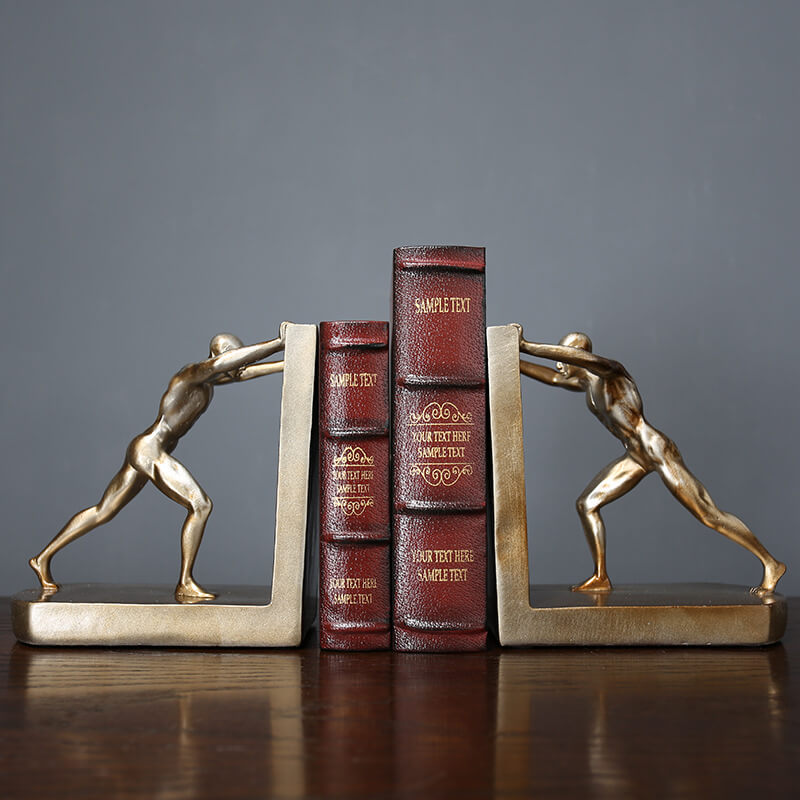 Golden People Sculpture Bookends Set - HOUSYE