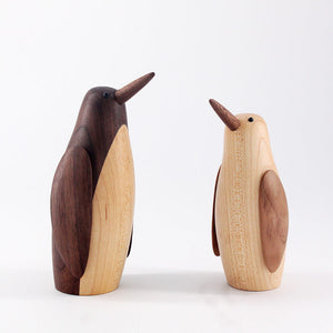 Wooden Penguin Sculptue Decor Object - HOUSYE