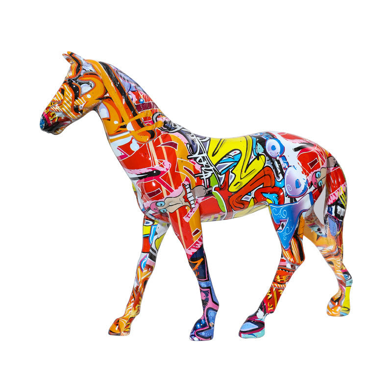 Resin Colorful Horse Statue - HOUSYE