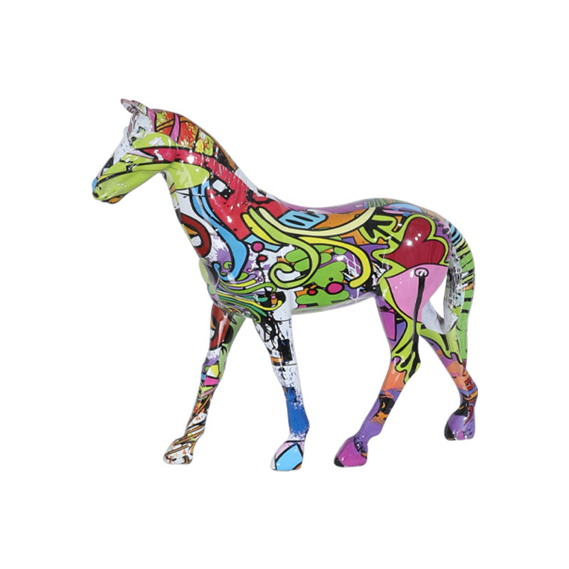 Resin Colorful Horse Statue - HOUSYE