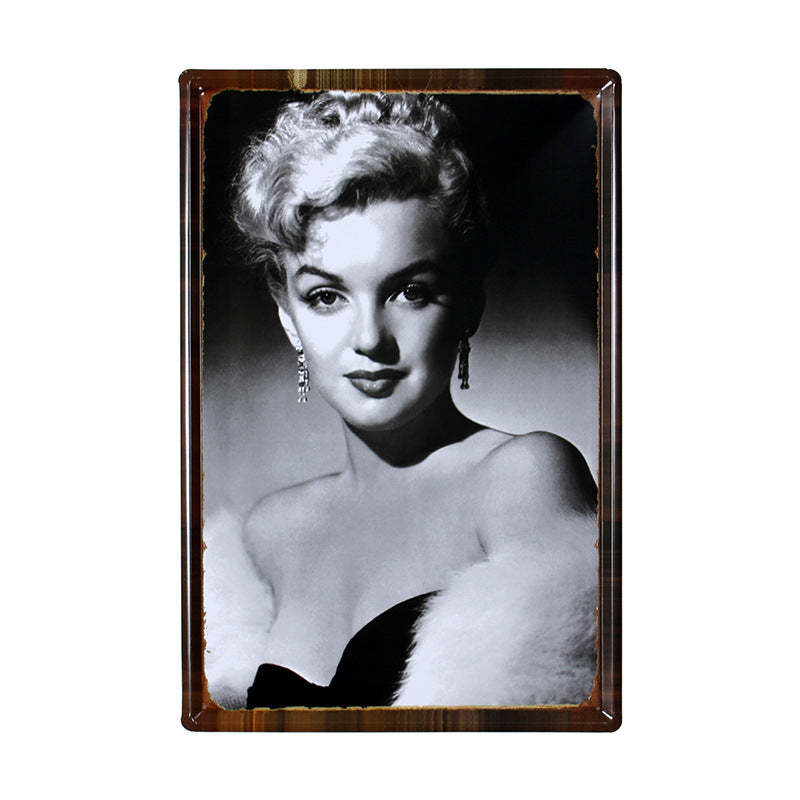 Vintage Tinplate Painting of Marilyn Monroe - HOUSYE