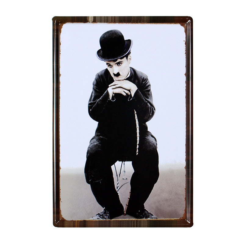 Chaplin Vintage Tinplate Wall Painting - HOUSYE