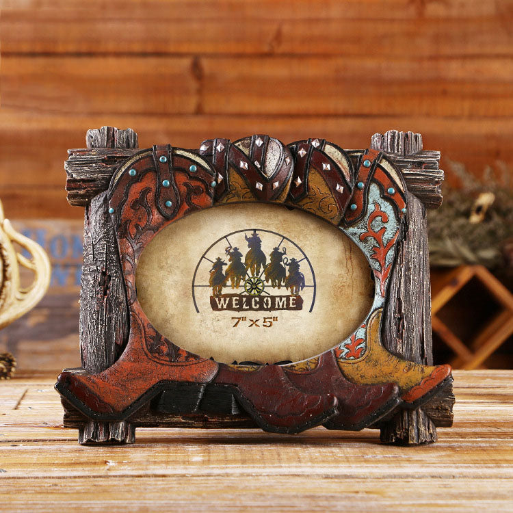 Western Cowboy Style Picture Frame - 03 - HOUSYE