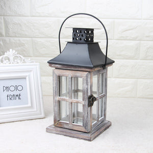 Rustic Wooden Candle Lantern - HOUSYE