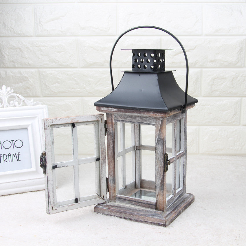 Rustic Wooden Candle Lantern - HOUSYE