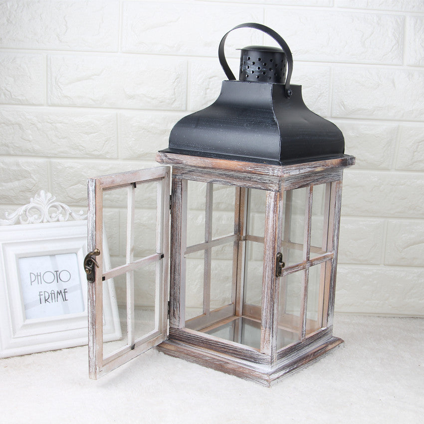 Rustic Wooden Candle Lantern - HOUSYE