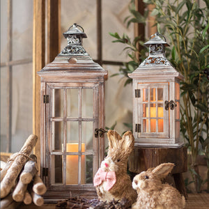 Rustic Wooden Lantern - HOUSYE