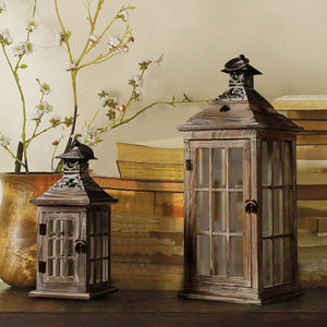 Rustic Wooden Lantern - HOUSYE